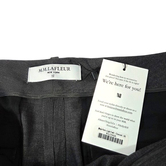 NWT MM Lafleur The Mejia Pant Light Twill Charcoal Gray Business Plus Size +2 22 - Picture 8 of 12
